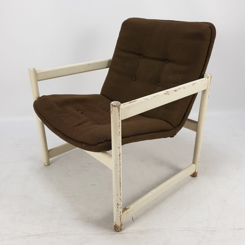 Paire de fauteuils vintage en tissu marron pour Artifort, 1960