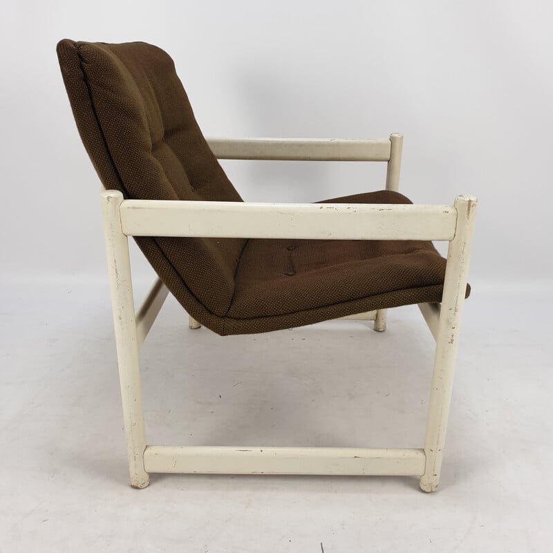 Paar vintage fauteuils in bruine stof voor Artifort, 1960