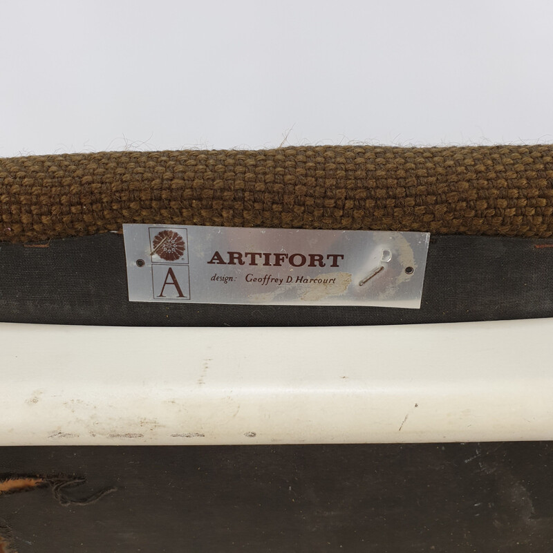 Par de poltronas vintage em tecido castanho para Artifort, 1960