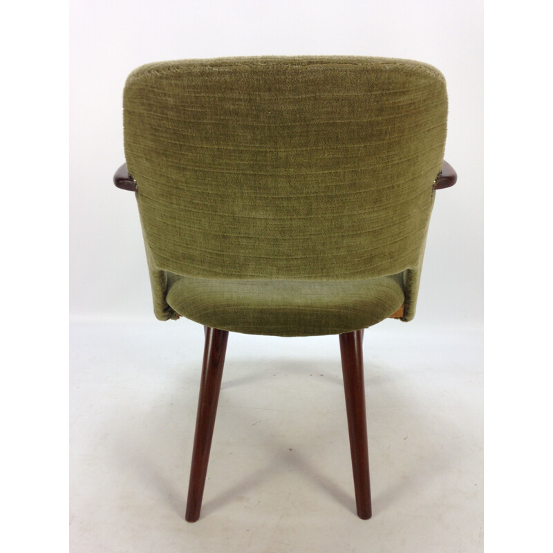 Vintage FT30 armchair for Pastoe in green fabric and teak 1960s