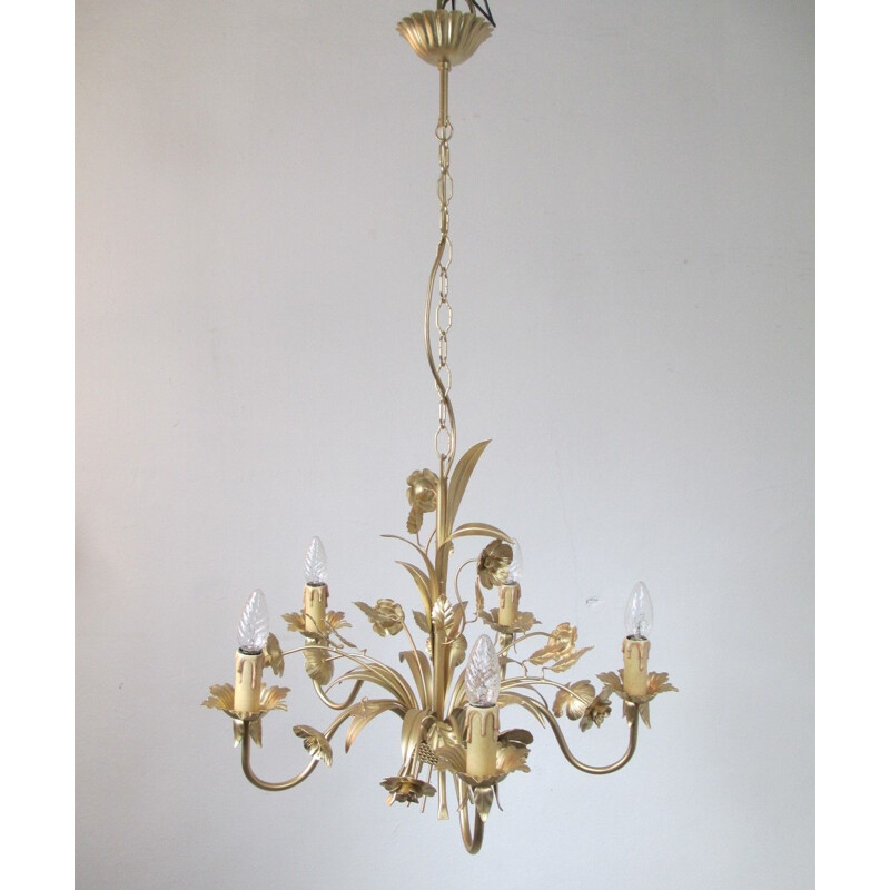 Vintage floral chandelier Honsel, 1960s