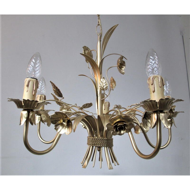 Vintage floral chandelier Honsel, 1960s