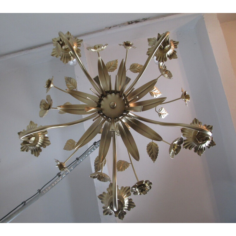 Vintage floral chandelier Honsel, 1960s