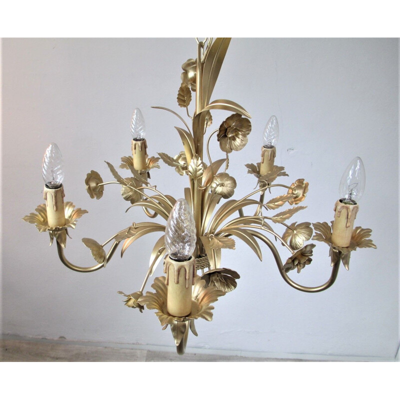 Vintage floral chandelier Honsel, 1960s