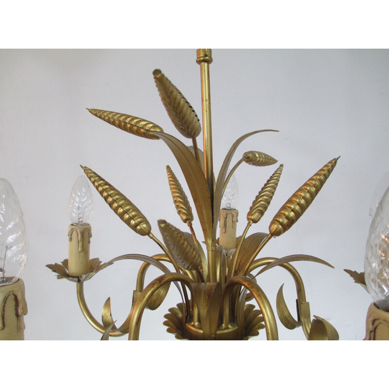 Vintage wheat sheaf chandelier, 1960s