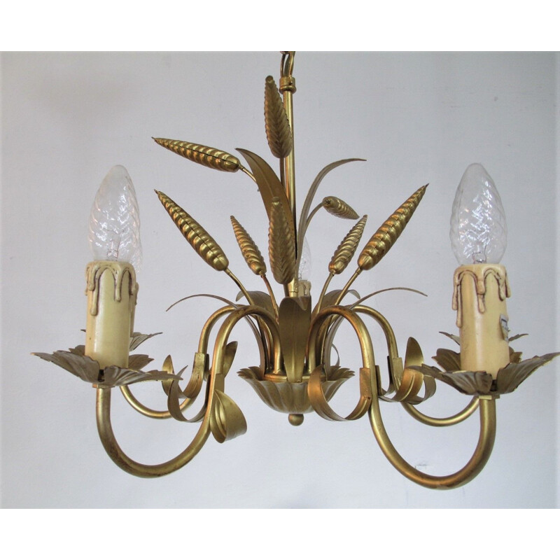 Vintage wheat sheaf chandelier, 1960s