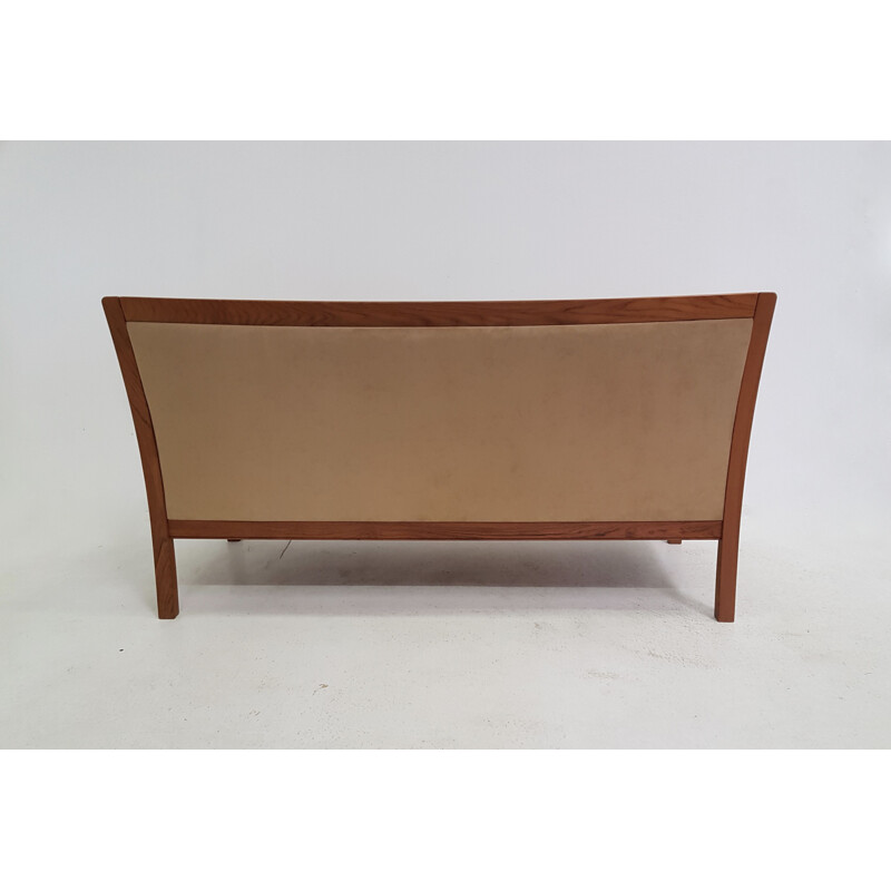 Vintage Scandinavian teak and suede sofa edition Form 75