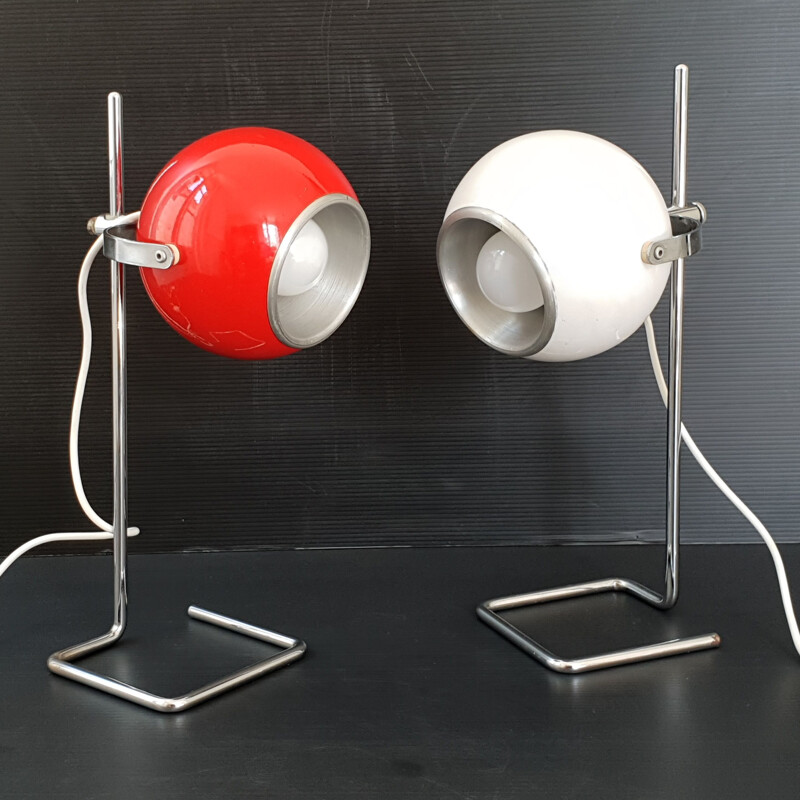 Pair of vintage lamps eye ball 1970 