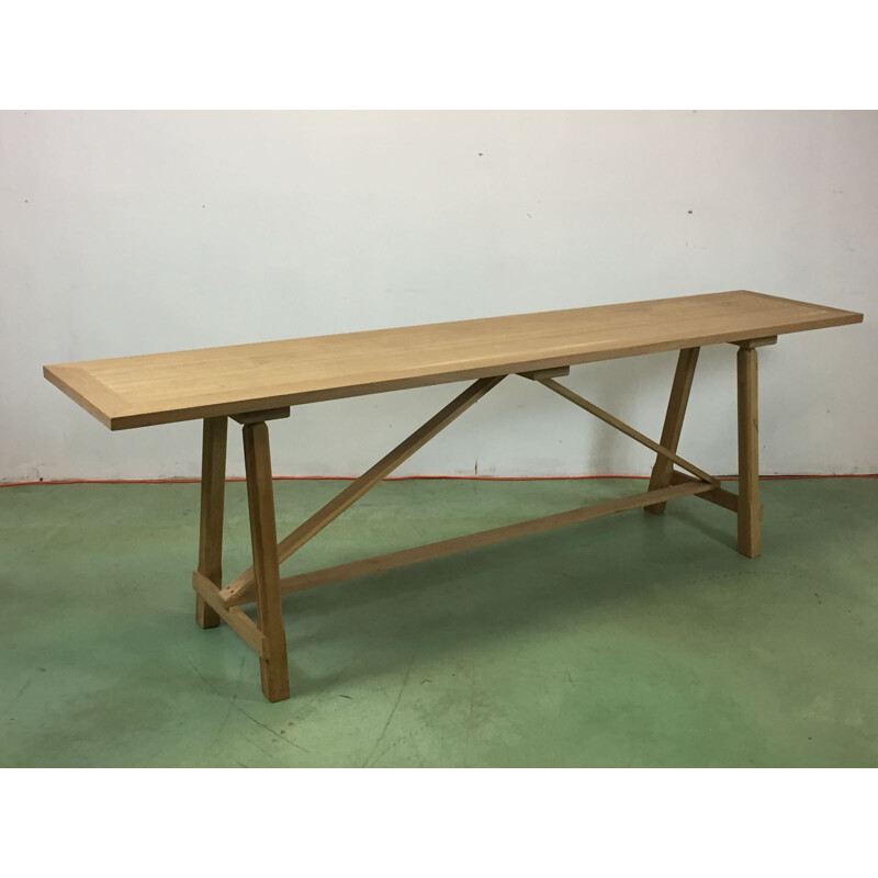 Vintage console table in oak France 1990s