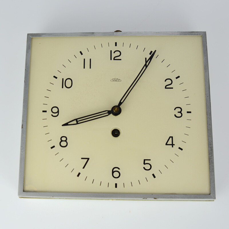 Vintage mechanical wall clock by Prim Czechoslovakia 1930s