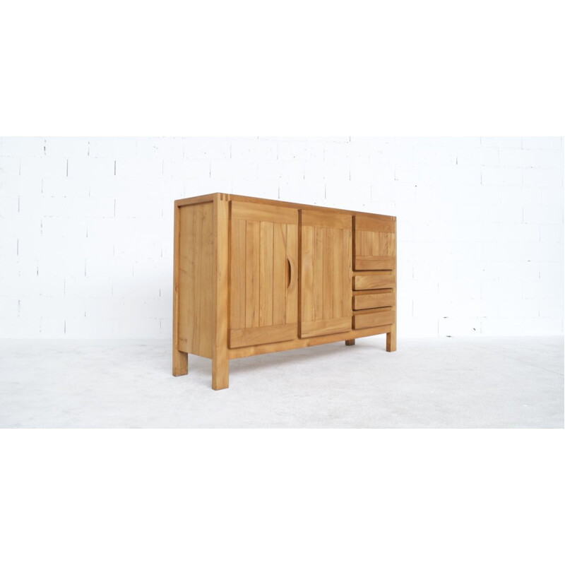 Vintage highboard in solid elm by publisher Regain 70s