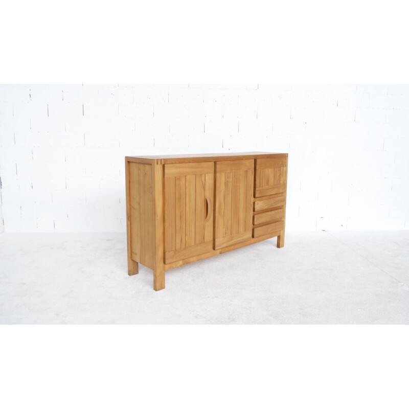 Vintage highboard in solid elm by publisher Regain 70s