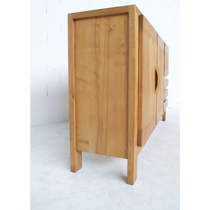 Vintage highboard in solid elm by publisher Regain 70s