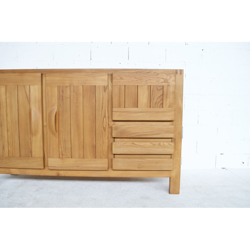 Vintage highboard in solid elm by publisher Regain 70s