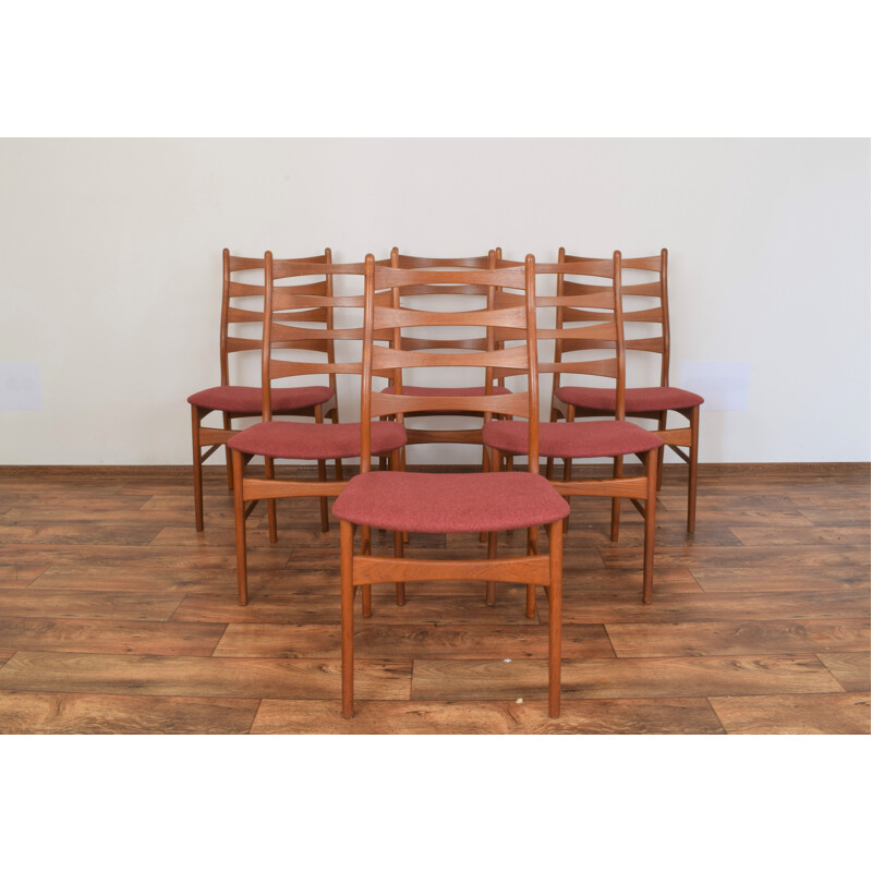 Set of 6 vintage Danish teak dining chairs