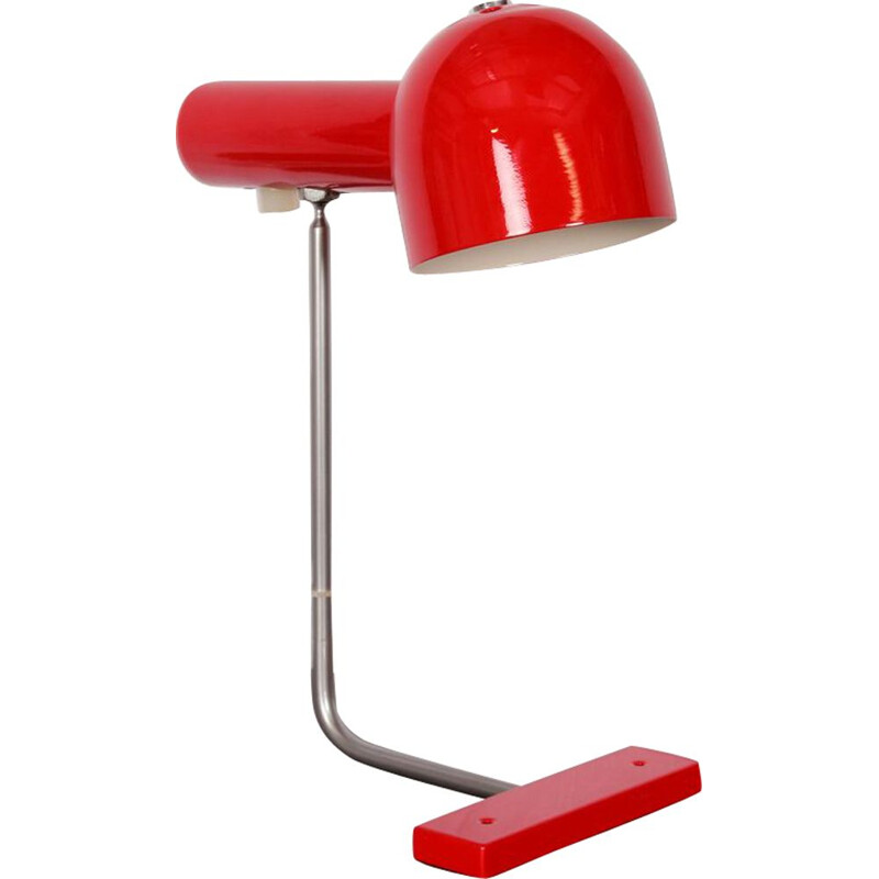 Lampe vintage tchèque par Josef Hurka pour Napako en métal rouge 1960