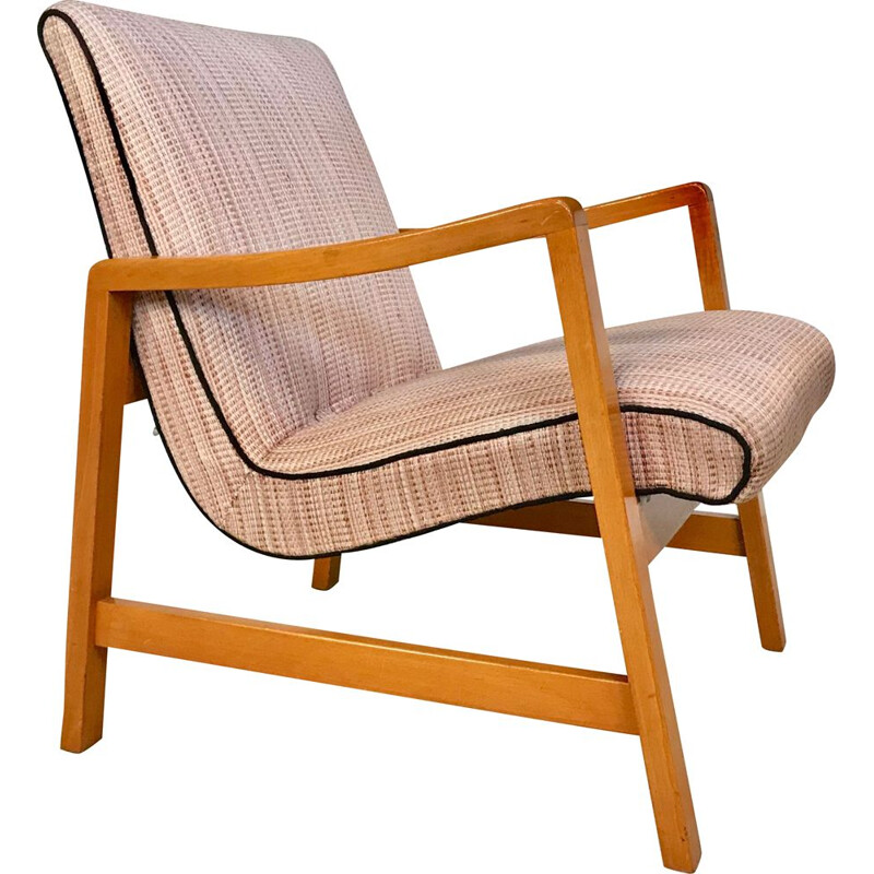 Vostra 602 vintage fauteuil voor Knoll in roze wol 1960