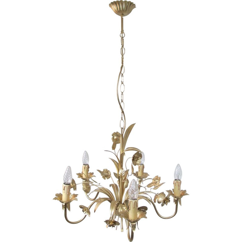 Vintage floral chandelier Honsel, 1960s