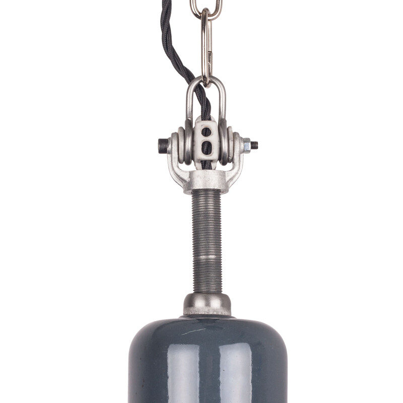 Vintage Industrial Blue-Grey Pendant Lamp from Siemens