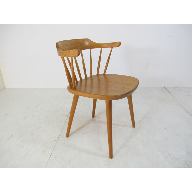 Vintage,birch Scandinavian side chair, 1950s