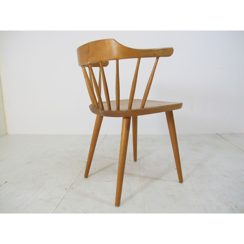 Vintage,birch Scandinavian side chair, 1950s