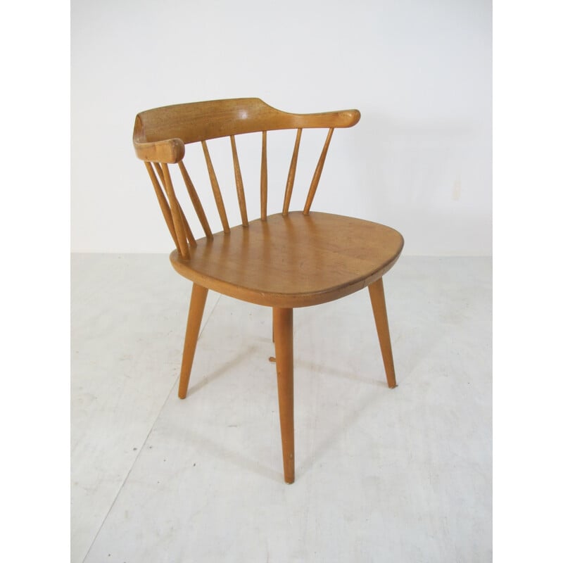 Vintage,birch Scandinavian side chair, 1950s