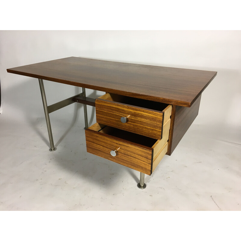 Vintage rosewood & steel desk by Alfred Hendrickx for Belform