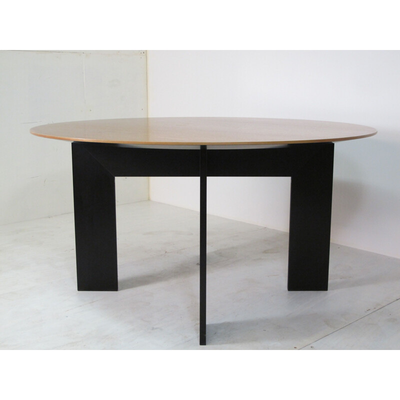 Vintage teak en zwart aluminium tafel van Cini Boeri voor Rosenthal, Duitsland 1980