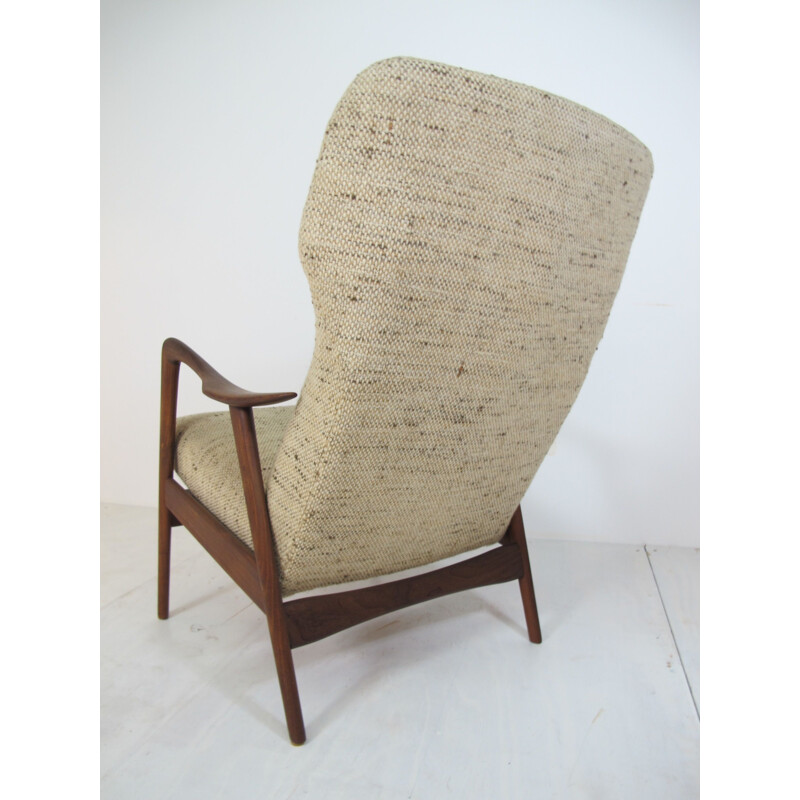 Vintage-Lounge-Sessel aus Teakholz und Wolle für Westnofa, Norwegen 1950