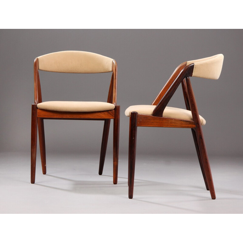 6 Danish chairs, Kai KRISTIANSEN - 1960s