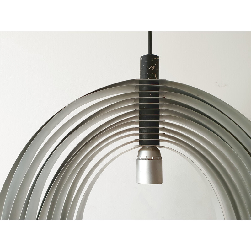 Vintage hanging lamp in silver steel 1960