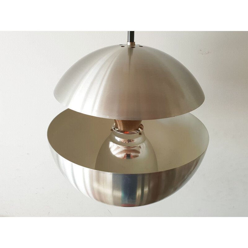 Springfontein vintage hanging lamp for Raak in silver steel 1970