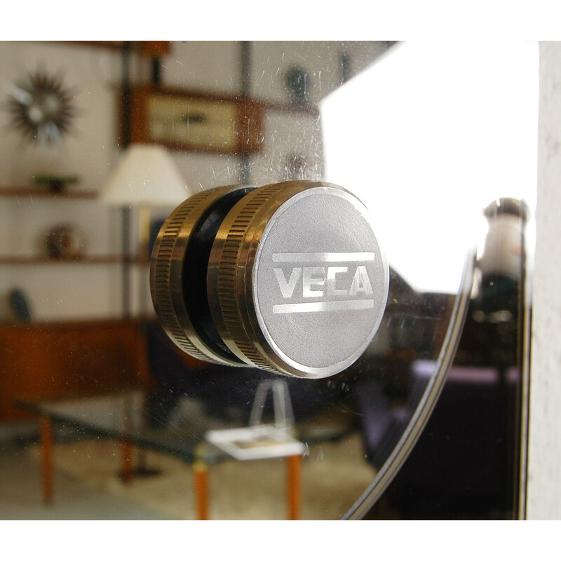 Miroir vintage italien pour Veca en verre et chrome 1970
