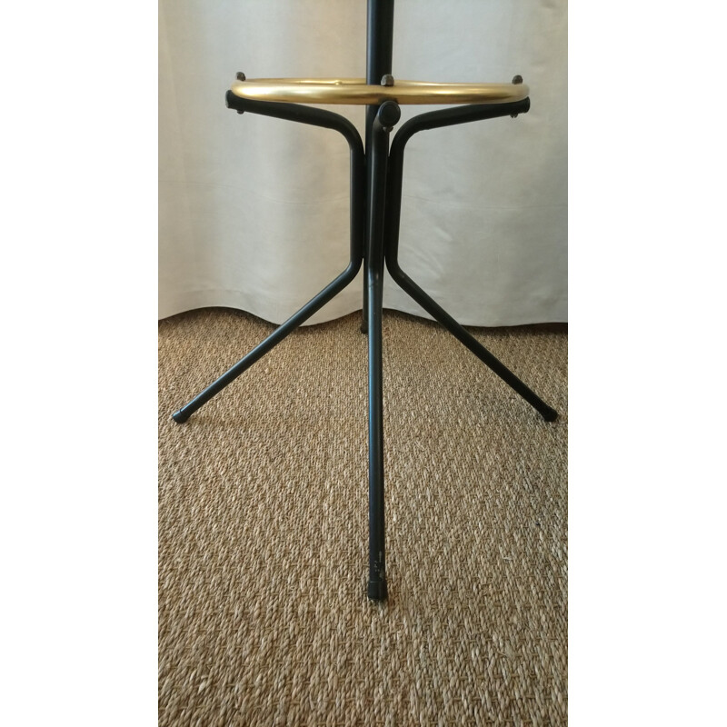 Vintage coat hanger in black and gold tubular metal 1960