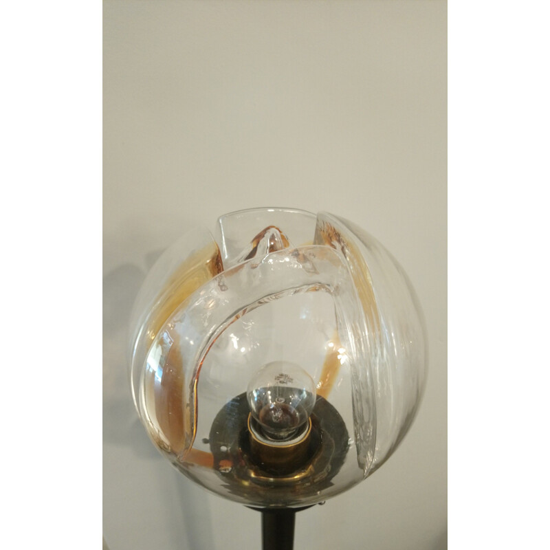 Italian vintage lamp in Murano glass and metal 1960