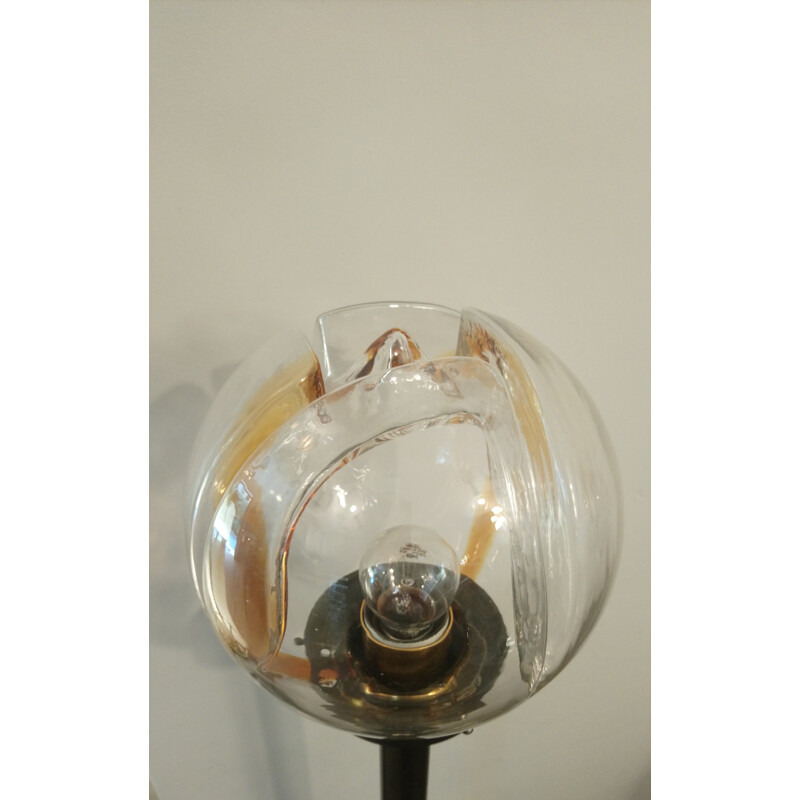 Lampe vintage italienne en verre de Murano et métal 1960