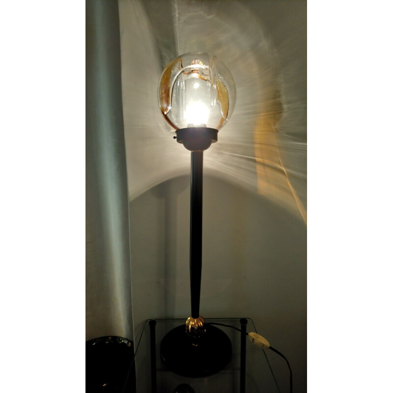 Italian vintage lamp in Murano glass and metal 1960