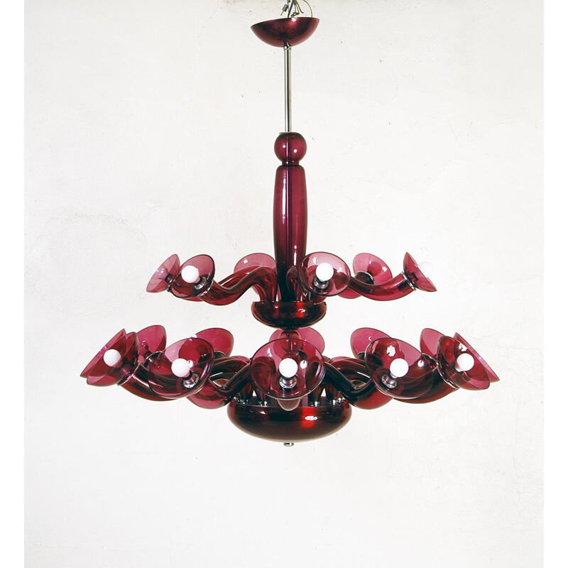 Vintage chandelier Leda by Orni Halloween Ernesto Gismondi for VeArt Artemide Italy 1992