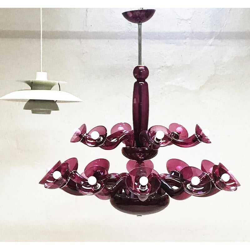 Vintage chandelier Leda by Orni Halloween Ernesto Gismondi for VeArt Artemide Italy 1992