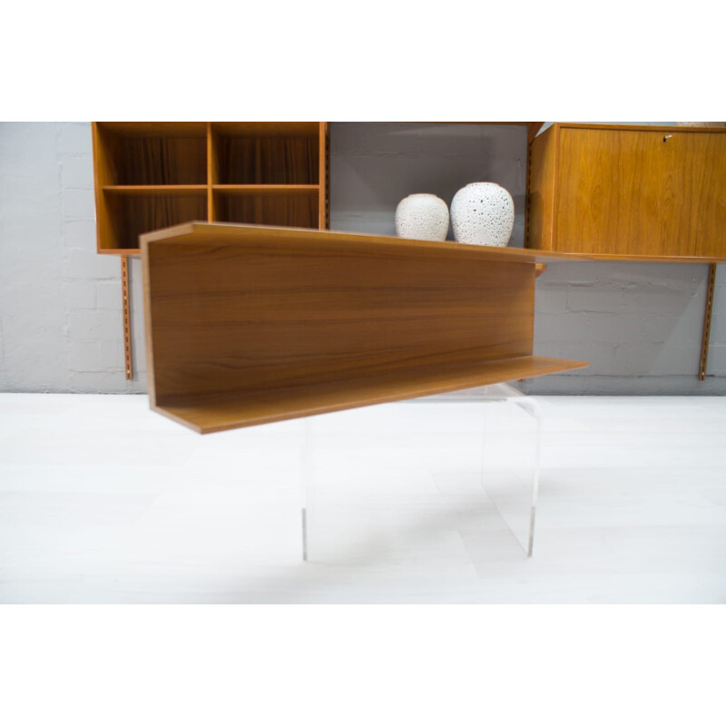 Vintage wall shelf in teak by Walter Wirz for Wilhelm Renz, Germany 1960s