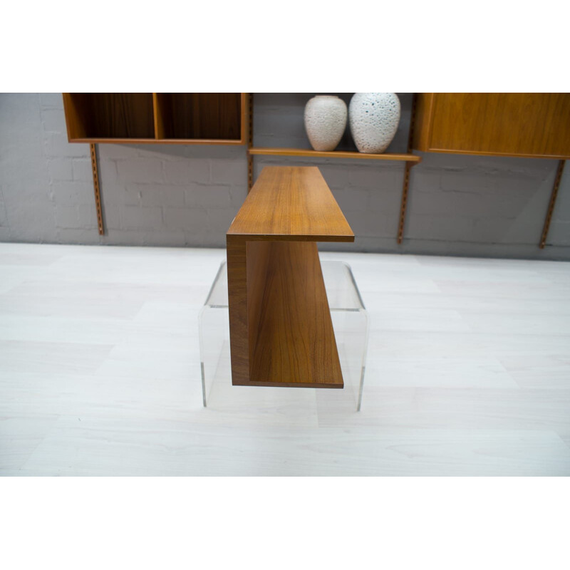 Vintage wall shelf in teak by Walter Wirz for Wilhelm Renz, Germany 1960s