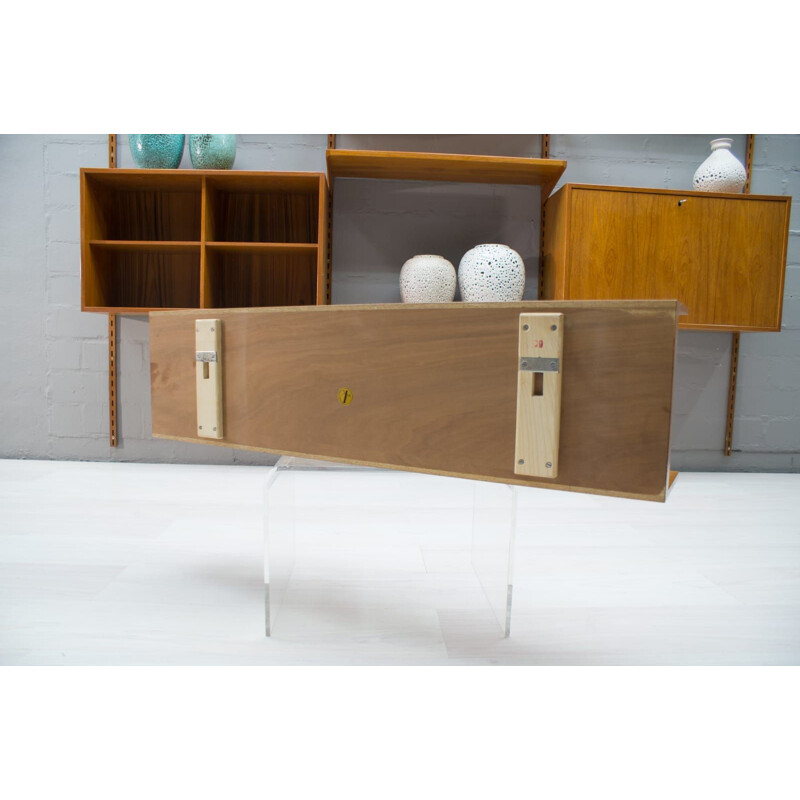 Vintage wall shelf in teak by Walter Wirz for Wilhelm Renz, Germany 1960s