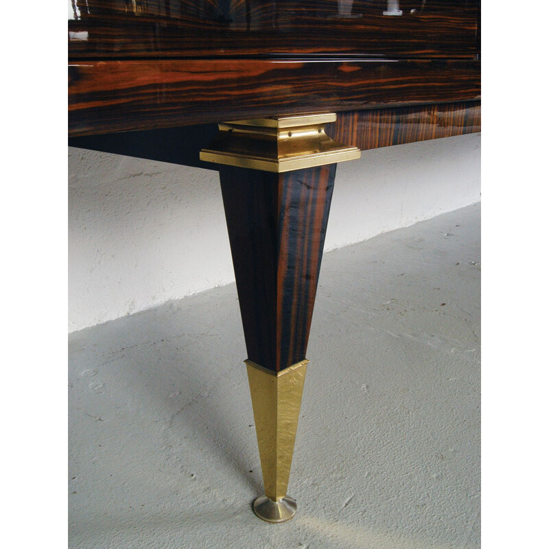 Vintage sideboard lacquered Art Deco in Macassar ebony and maple France 1940s