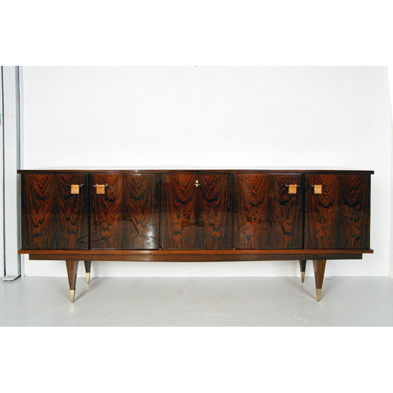 Vintage sideboard in lacquered rosewood by Roger Hilaire for Malora France 1960s