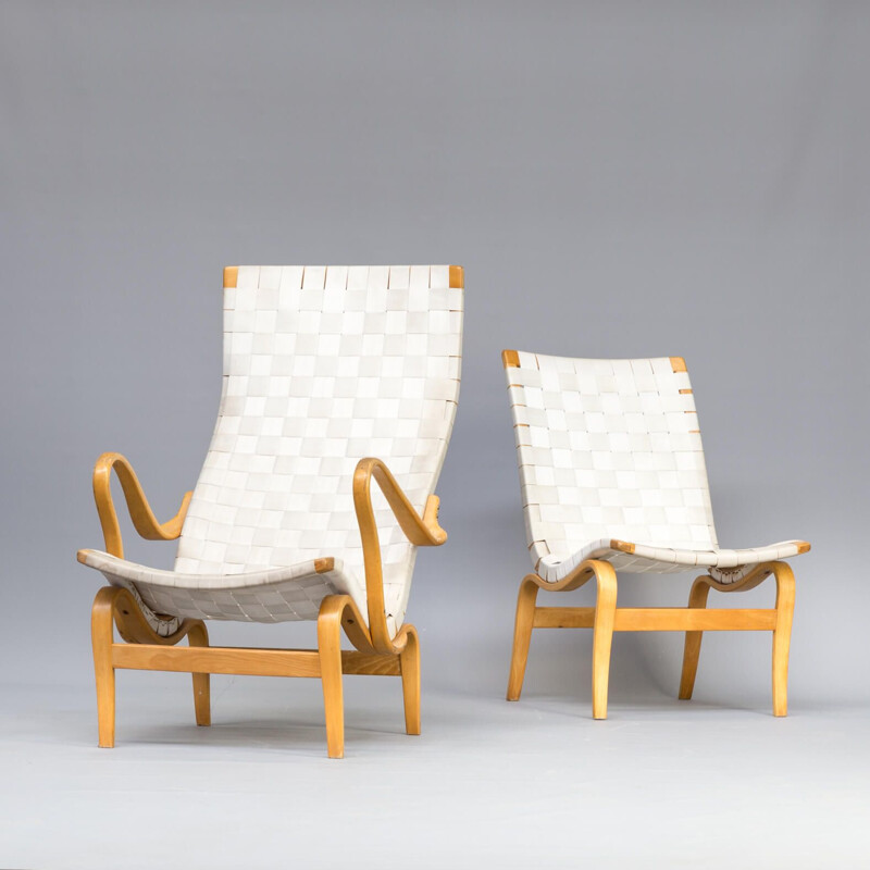 Set of 2 vintage armchairs Pernilla by Bruno Mathsson for Karl Mathsson 1970s