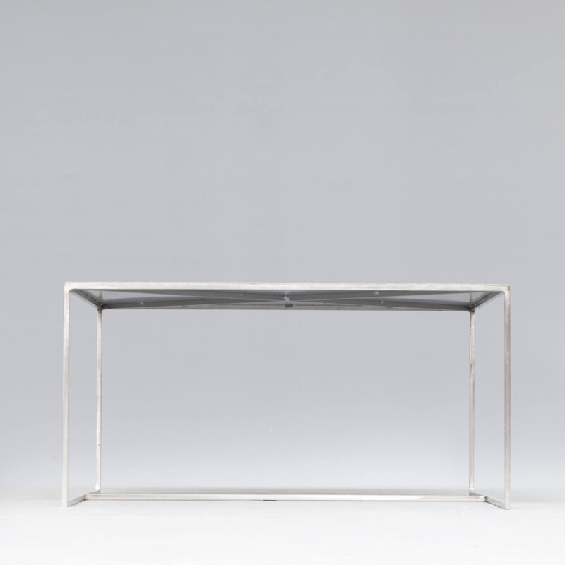 Vintage coffee table in metal Duchamp by Rodolfo Dordoni for Minotti