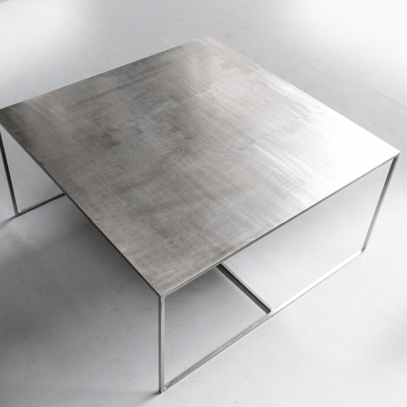 Vintage coffee table in metal Duchamp by Rodolfo Dordoni for Minotti