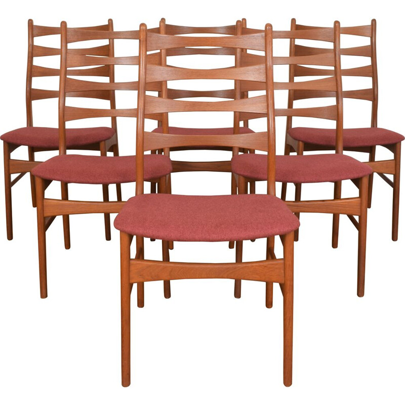 Set of 6 vintage Danish teak dining chairs