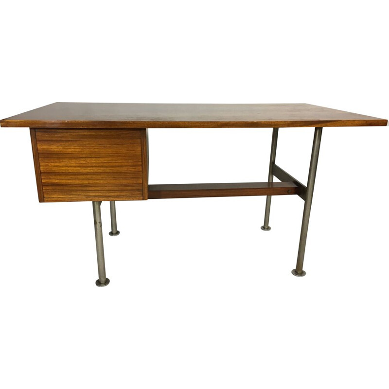 Vintage rosewood & steel desk by Alfred Hendrickx for Belform