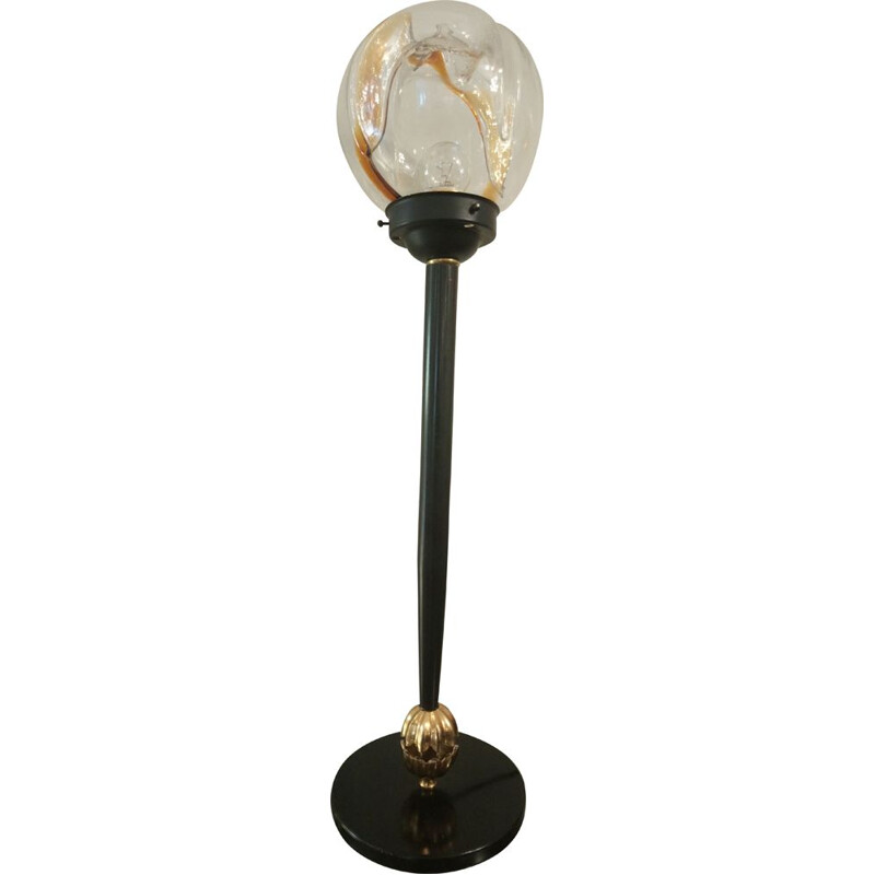 Italian vintage lamp in Murano glass and metal 1960